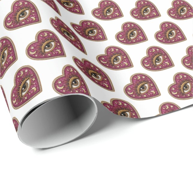 Embroidered Heart Geschenkpapier (Rolleneckpunkt)