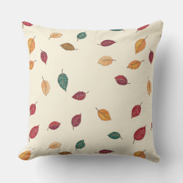 Embroidered Look Fall Leave Throw Pillow Kissen