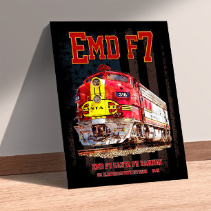 EMD F7 Santa Fe Warbonnet mit amerikanischer Flagg Poster
