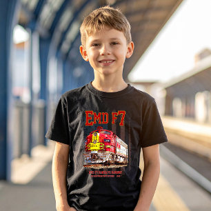 EMD F7 Santa Fe Warbonnet mit amerikanischer Flagg T-Shirt