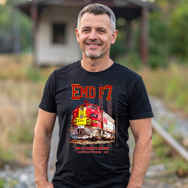 EMD F7 Santa Fe Warbonnet with American Flag. T-Shirt