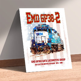 EMD GP38-2 Diesel Locomotive and American flag Poster
