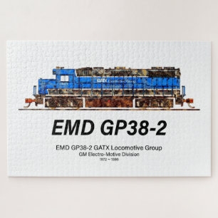 EMD GP38-2 Diesel Lokomotive GATX blau und weiß Puzzle