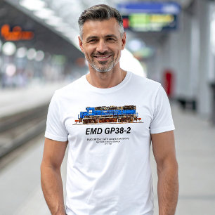 EMD GP38-2 Diesel Lokomotive GATX blau und weiß T-Shirt