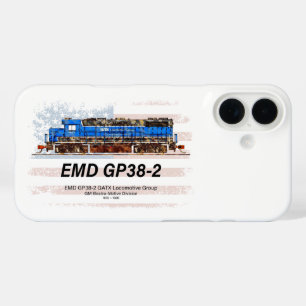 EMD GP38-2 Diesel Lokomotive und amerikanische Fla iPhone 16 Hülle