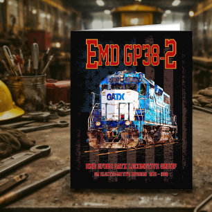 EMD GP38-2 Diesel Lokomotive und amerikanische Fla Dankeskarte