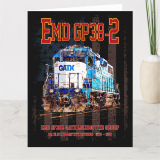 EMD GP38-2 Diesel Lokomotive und amerikanische Fla Dankeskarte