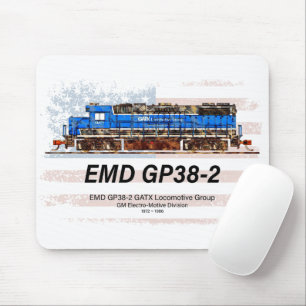 EMD GP38-2 Diesel Lokomotive und amerikanische Fla Mousepad