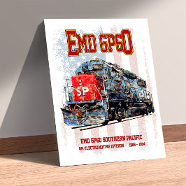 EMD GP60 Diesellokomotive und amerikanische Flagge Poster