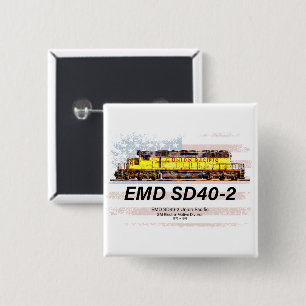 EMD SD40-2 Diesellokomotive. Amerikanische Flagge Button