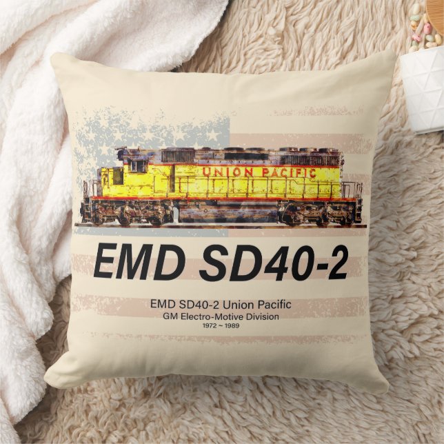 EMD SD40-2 Diesellokomotive. Amerikanische Flagge Kissen (Decke)