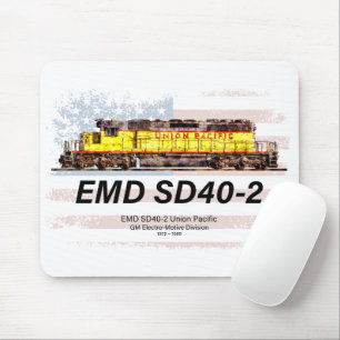 EMD SD40-2 Diesellokomotive. Amerikanische Flagge Mousepad