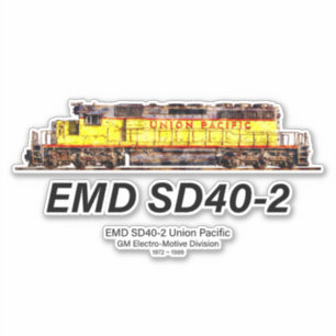 EMD SD40-2 Diesellokomotive. Gewerkschaft Pazifik Aufkleber