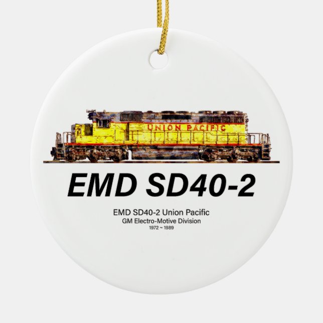 EMD SD40-2 Diesellokomotive. Gewerkschaft Pazifik Keramik Ornament (Vorne)