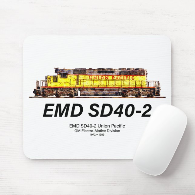 EMD SD40-2 Diesellokomotive. Gewerkschaft Pazifik Mousepad (Mit Mouse)