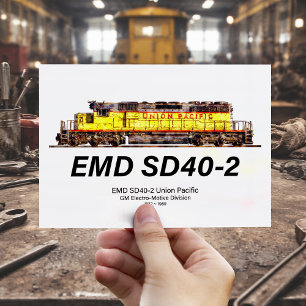 EMD SD40-2 Diesellokomotive. Gewerkschaft Pazifik Postkarte