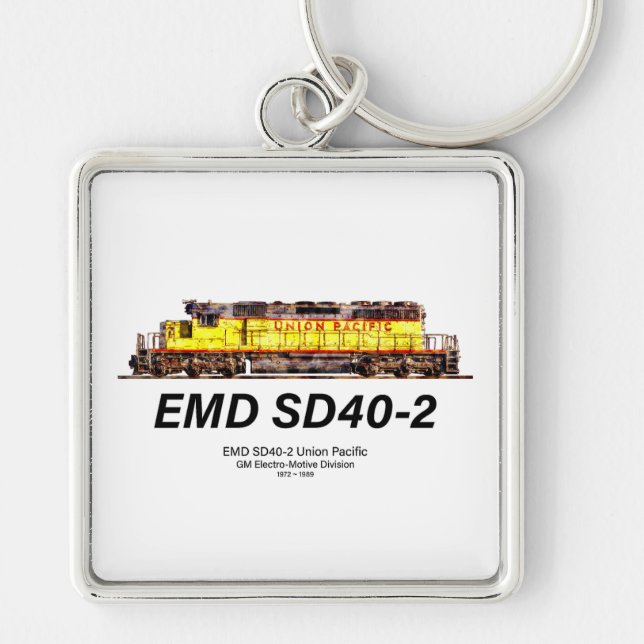 EMD SD40-2 Diesellokomotive. Gewerkschaft Pazifik Schlüsselanhänger (Vorne)