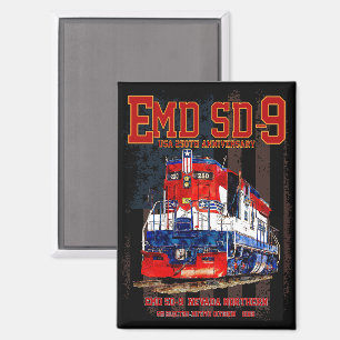 EMD SD-9 Lokomotive USA 250. Jubiläumsbemalung Magnet