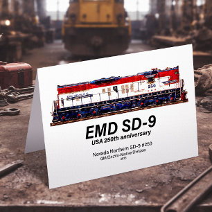 EMD SD-9 USA 250. Jubiläums-Erbelokomotive Dankeskarte