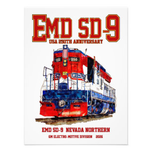 EMD SD-9 USA 250. Jubiläums-Erbelokomotive Fotodruck