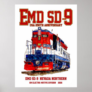 EMD SD-9 USA 250. Jubiläums-Erbelokomotive Poster