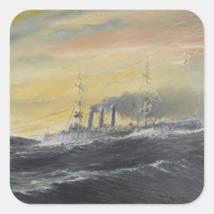 Emden fährt 1914 2011 durch den Indischen Ozean Quadratischer Aufkleber