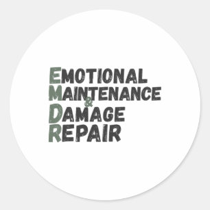 Emdr Emotional Maintenance And Damage Repair Humor Runder Aufkleber