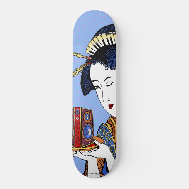 Emek "japanische Musik-Dame " Skateboard (Vorderseite)