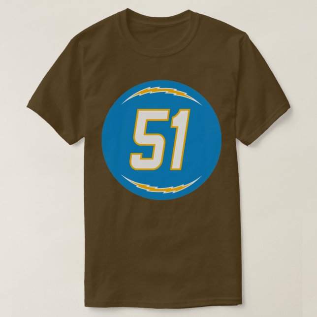 Emeke Egbule Number 51 Chargers von Jersey Los Ang T-Shirt (Design vorne)