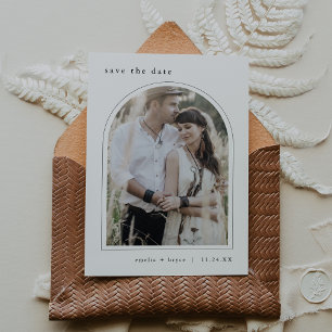 EMELIA Arch Foto Boho Winter Minimalistische Hochz Save The Date