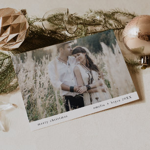 EMELIA Black Simple Family Einzigartiges Foto Weih Feiertagskarte