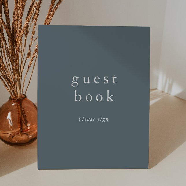 EMELIA Blue Minimalistisch Wedding Guest Book Sign Sockelschild (EMELIA Blue Minimalist Wedding Guest Book Sign)