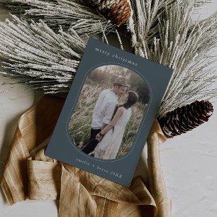 EMELIA Blue Simple Modern Family Foto Weihnachten