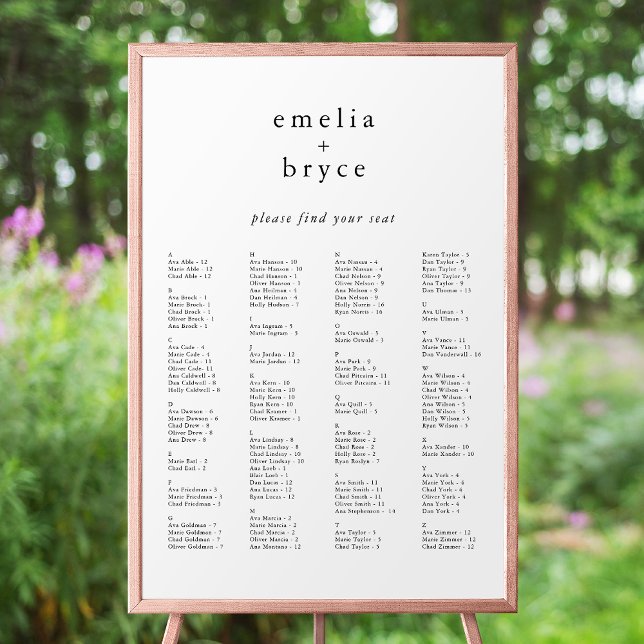 EMELIA Boho Einzigartige Übersicht über die Hochze Poster (EMELIA Boho Unique Wedding Seating Chart Template)