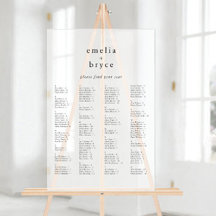 EMELIA Boho Einzigartiges Hochzeitsdiagramm Acrylschild