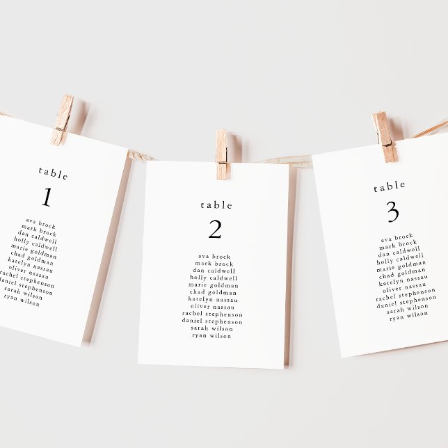 EMELIA Boho Minimalistische Seekarten (EMELIA Boho Minimalist Wedding Seating Chart Cards)