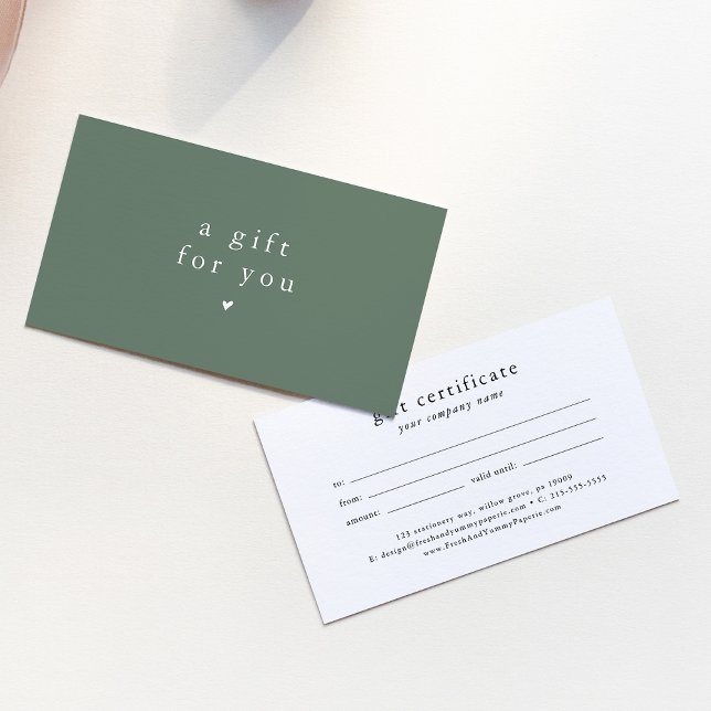 EMELIA Boho Sage Voucher Geschenkgutschein Vorlage (EMELIA Boho Sage Voucher Gift Certificate Template)