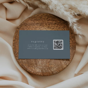 EMELIA Dark Blue Minimalistisch QR Code Gift Regis Begleitkarte