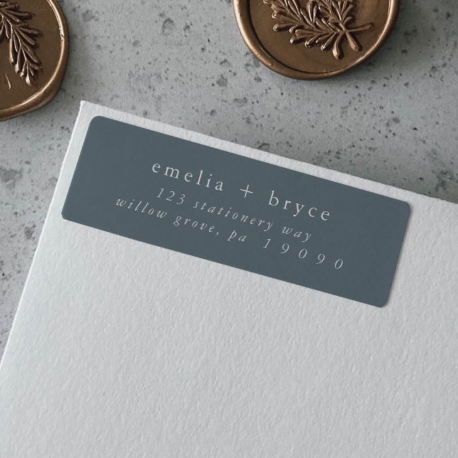 EMELIA Dark Blue Minimalistische Rücksendeadressen (EMELIA Dark Blue Minimalist Return Address Labels)