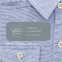 EMELIA Dusty Blue Company Logo Mitarbeiter Magneti Namensschild