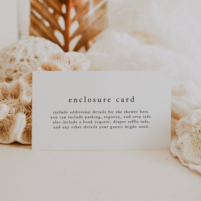 EMELIA Einzigartige Schwarz-weiße Boho Einfache Ba Begleitkarte (EMELIA Unique Black White Boho Simple Baby Shower Enclosure Card)