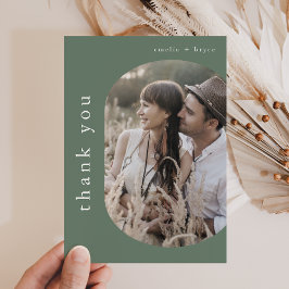 EMELIA Flat Nature Rustic Woodland Foto Hochzeit Dankeskarte