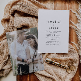 EMELIA Foto Minimalistische einzigartige neutrale  Einladung