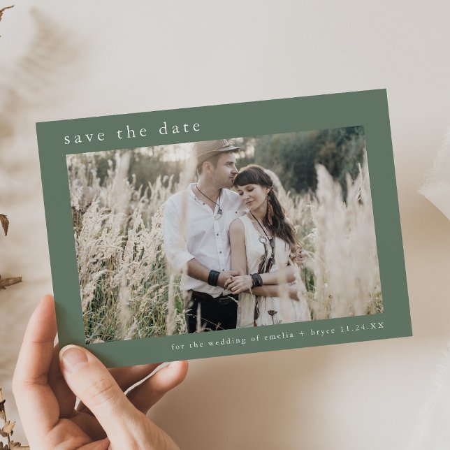 EMELIA Foto Moderne Bergwelt Einfache Hochzeit Save The Date (EMELIA Photo Modern Mountain Sage Simple Wedding Save The Date)
