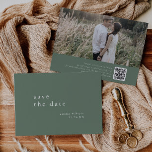 EMELIA Foto Mountain Sage Green Moderne Hochzeit Save The Date