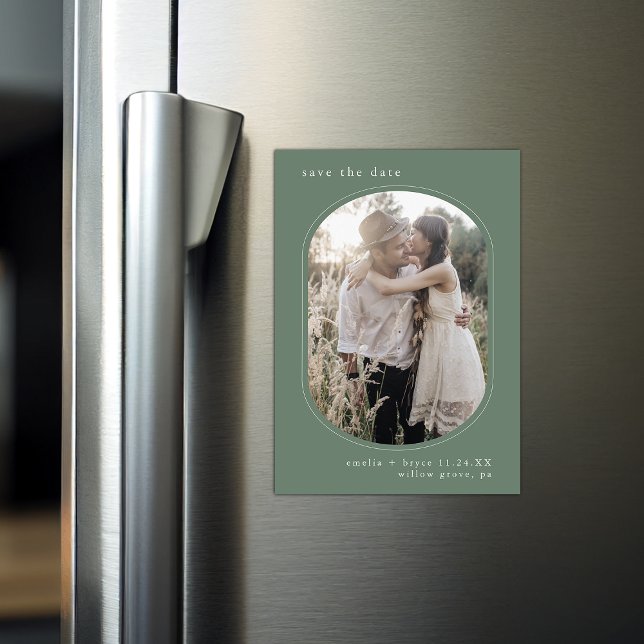 EMELIA Foto Wald Hochzeit speichern das Datum Magneteinladung (EMELIA Photo Woodland Forest Wedding Save the Date Magnetic Invitation)