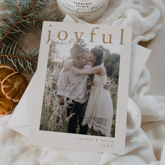 EMELIA Gold Boho Xmas Foto Feierliche Weihnachten (EMELIA Gold Boho Xmas Photo Joyful Christmas Holiday Card)