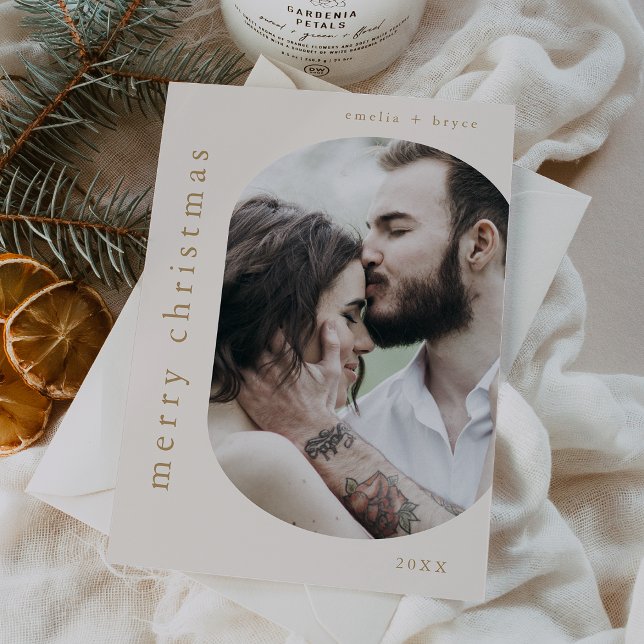 EMELIA Gold Picture Family Foto Frohe Weihnachten (EMELIA Gold Picture Family Photo Merry Christmas Holiday Card)