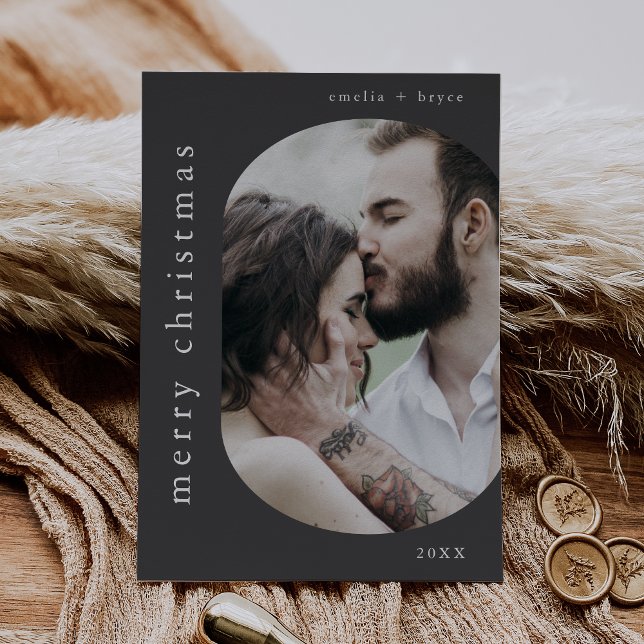 EMELIA Gray Picture Family Foto Frohe Weihnachten (EMELIA Gray Picture Family Photo Merry Christmas Holiday Card)