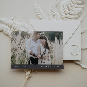 EMELIA Gray Simple Family Einzigartiges Foto Weihn Feiertagskarte